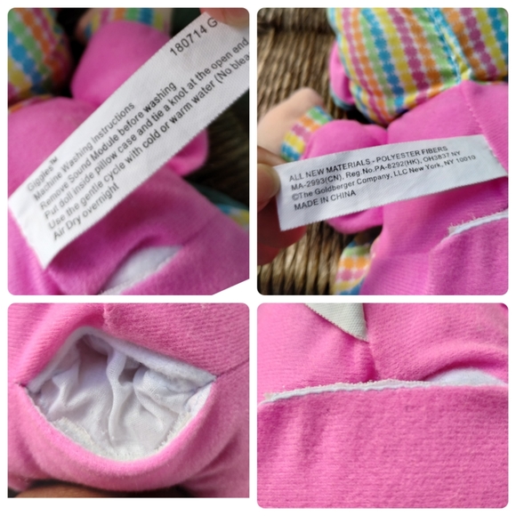 Baby's First Giggles 13" Baby Doll Plush Soft Body Pink Girl Baby Doll Lovey - Picture 14 of 15